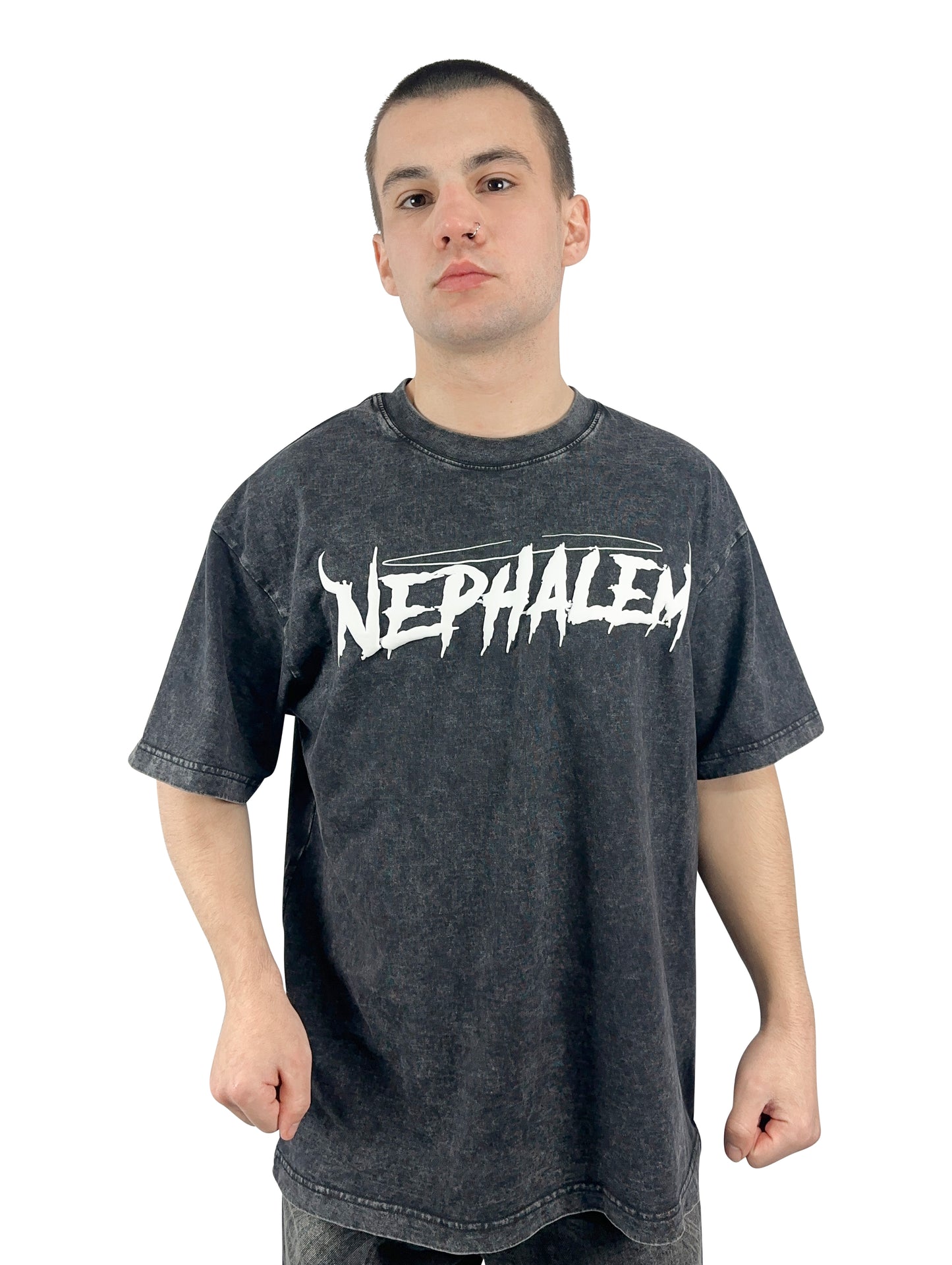 LOGO 3D ACID WASH TEE